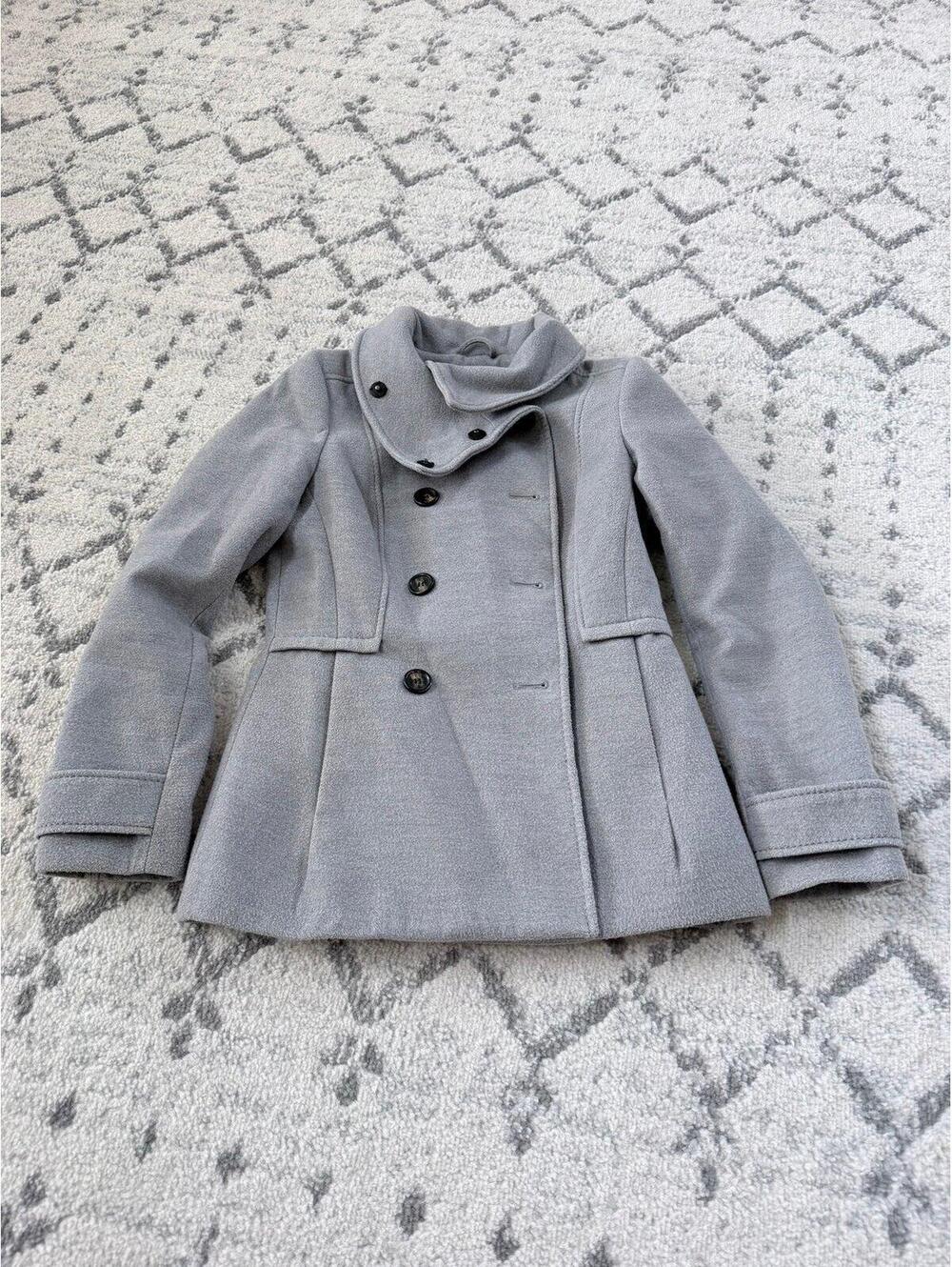 H&M light gray wool-blend pea coat